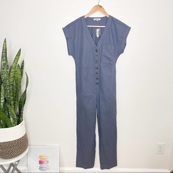 Madewell Cap-Sleeve Jumpsuit in sunfaded indigo XXS - Picture 2 of 10